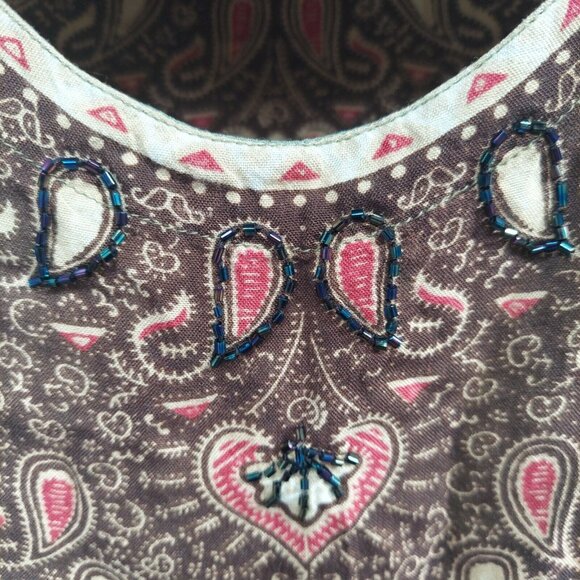 Meetu Magic The African Scene Womens Beaded Kaftan Midi Dress Free Size Brown - Picture 3 of 9